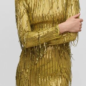 Mango Brand Size 10 Sequin Midi Dress